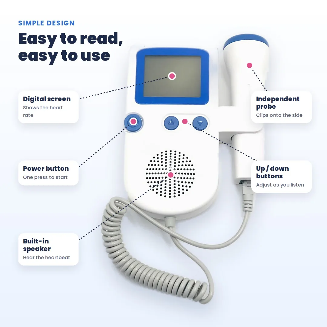 Fetal Doppler HH-T10 – Baby Heartbeat Monitor with Digital Screen & Speaker — image 3 of 6