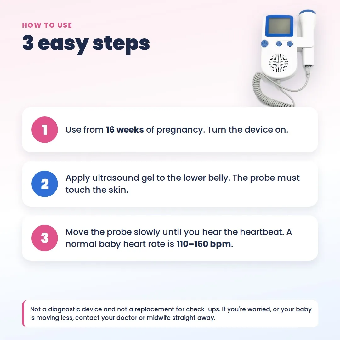 Fetal Doppler HH-T10 – Baby Heartbeat Monitor with Digital Screen & Speaker — image 5 of 6