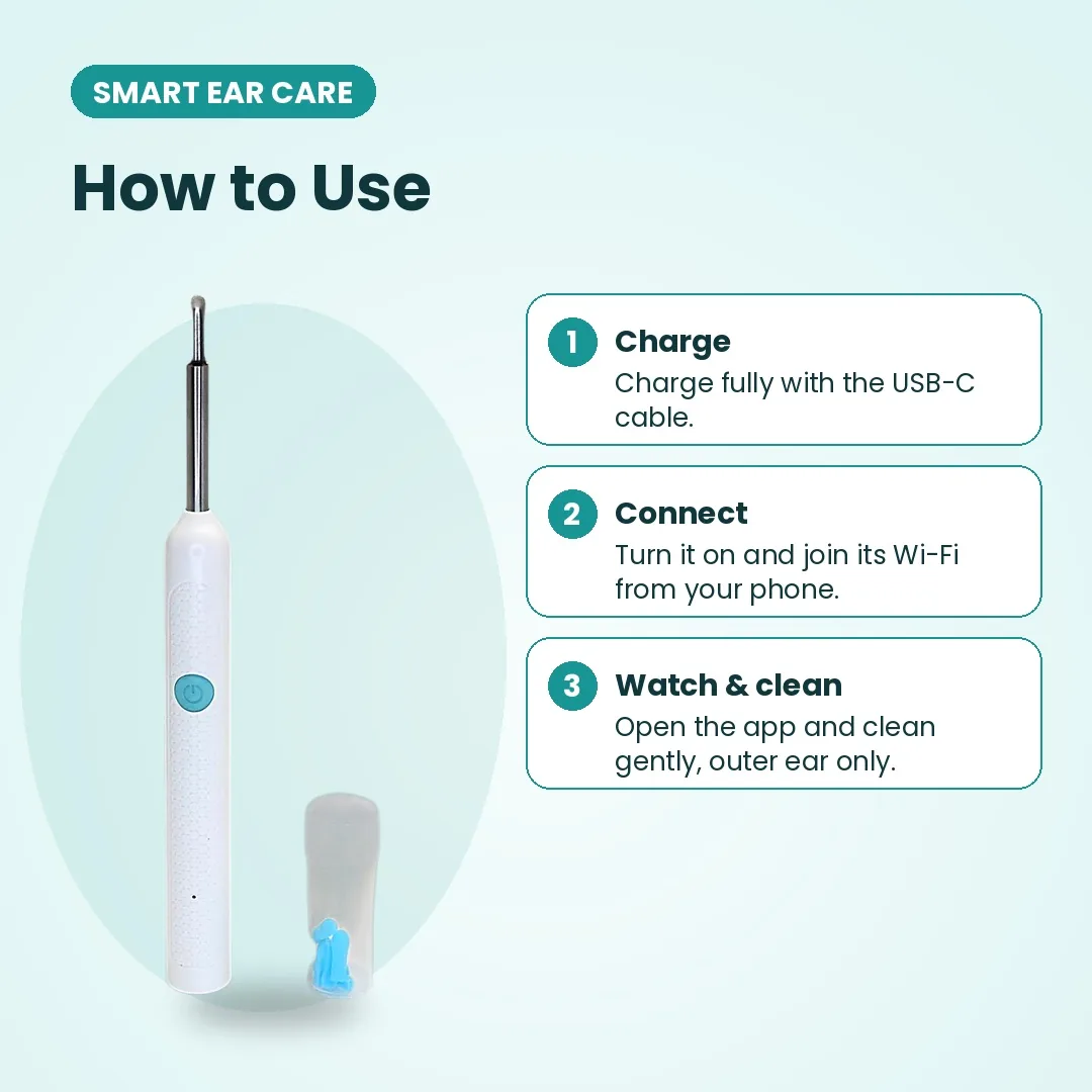 Wireless Visual Ear Pick with HD Camera (Wi-Fi, 1080p, AIR-LOOK App) — image 5 of 5