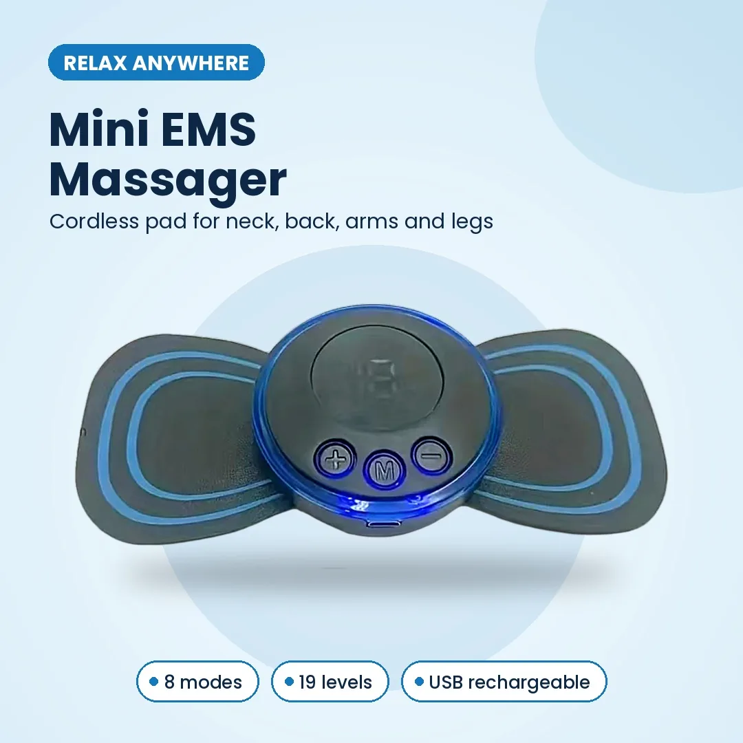 Mini EMS Butterfly Massager with LCD Display – 8 Modes, 19 Levels, Rechargeable — image 1 of 5