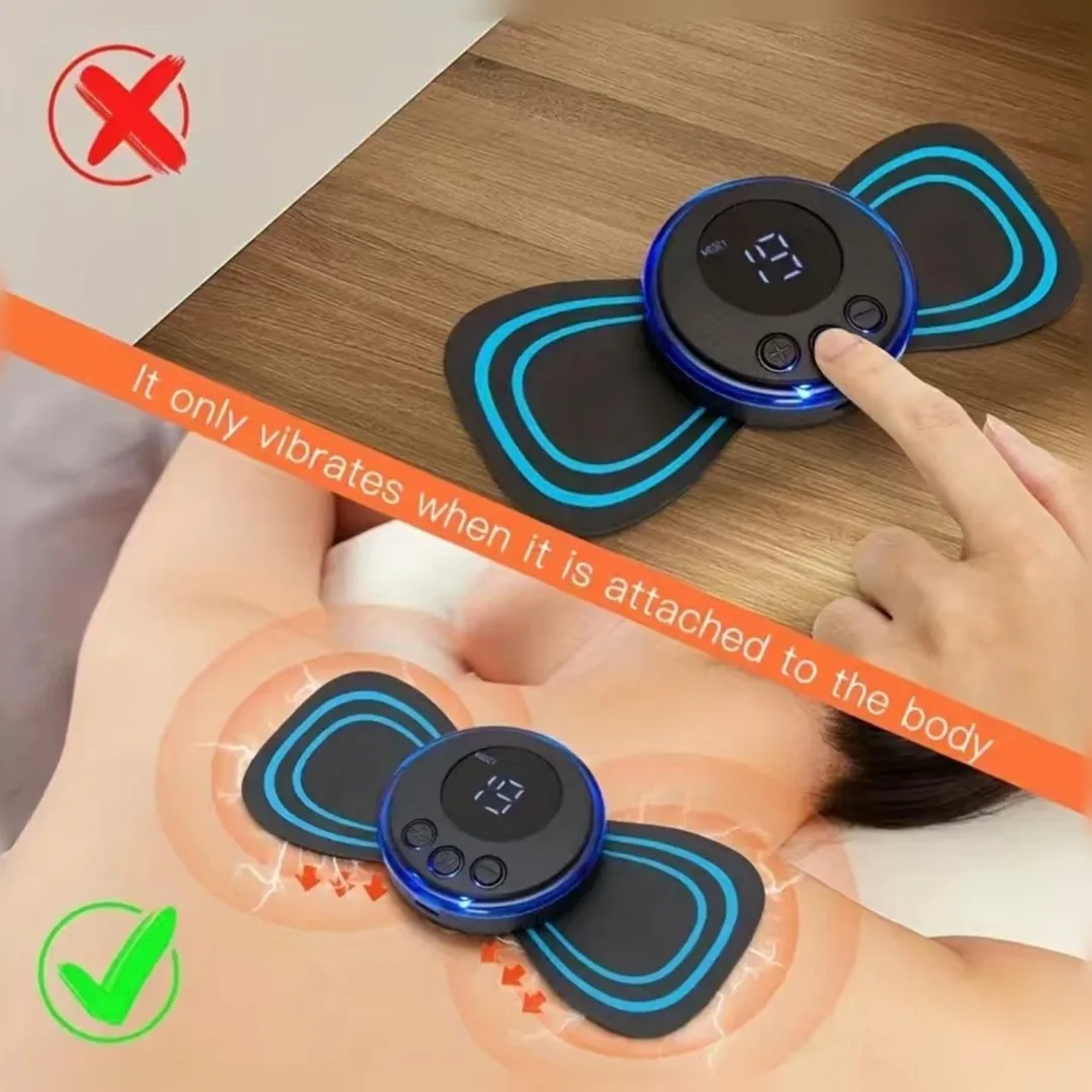 Mini EMS Butterfly Massager with LCD Display – 8 Modes, 19 Levels, Rechargeable — image 5 of 5
