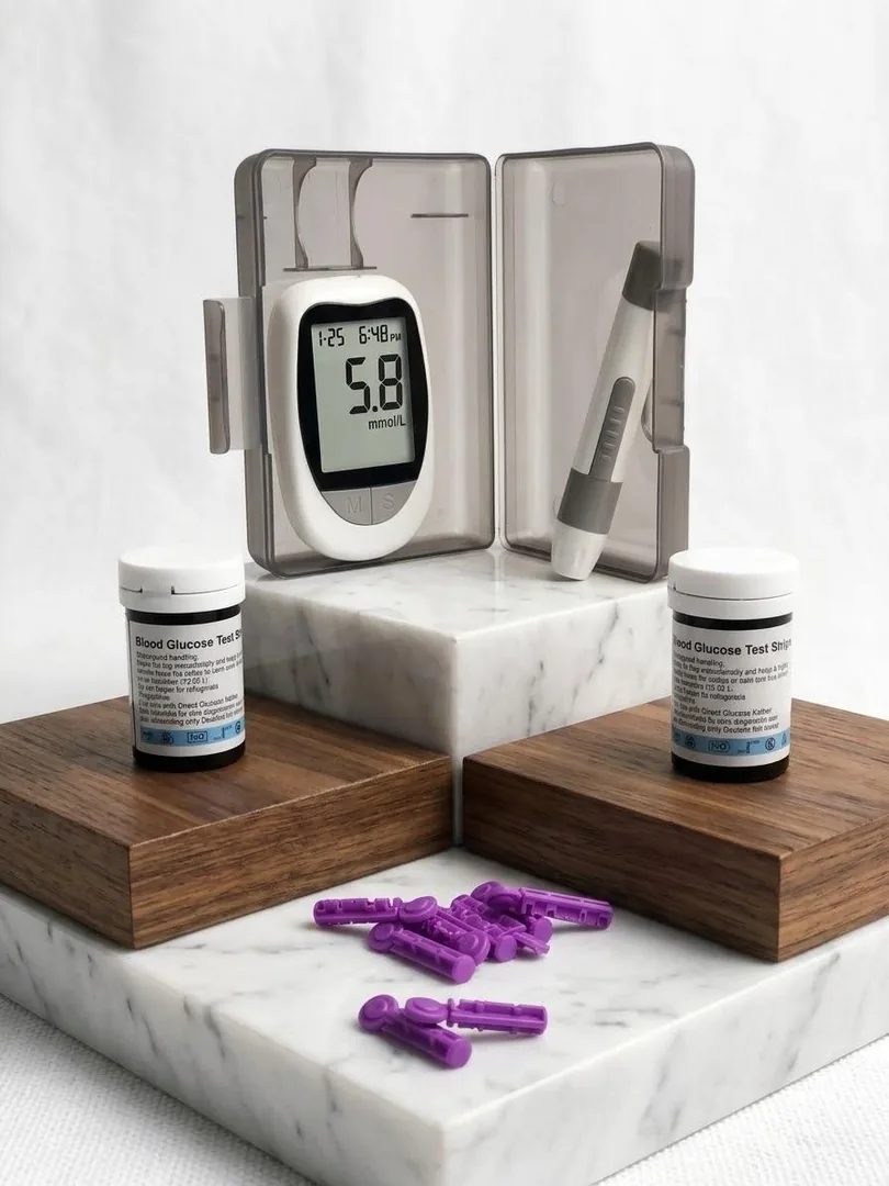 Blood Glucose Monitor Kit with Test Strips, Lancets & Carry Case — image 1 of 1