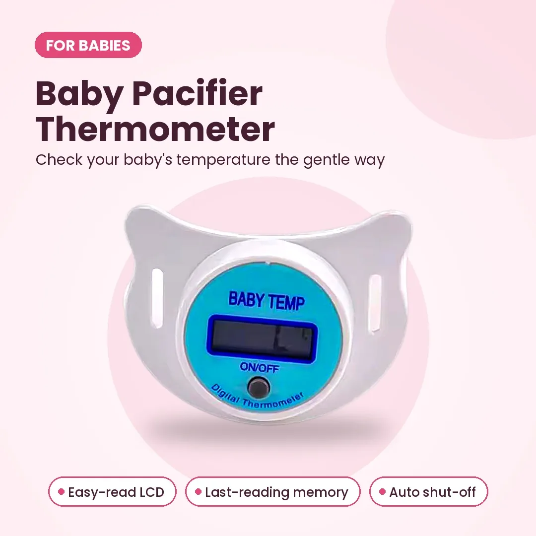 Baby Pacifier Thermometer with LCD Display, Beep Alert & Memory — image 1 of 5