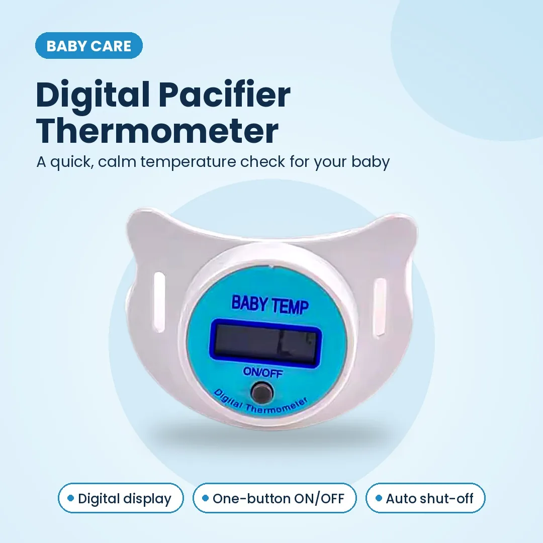 Baby Pacifier Thermometer with LCD Display, Beep Alert & Memory — image 2 of 5