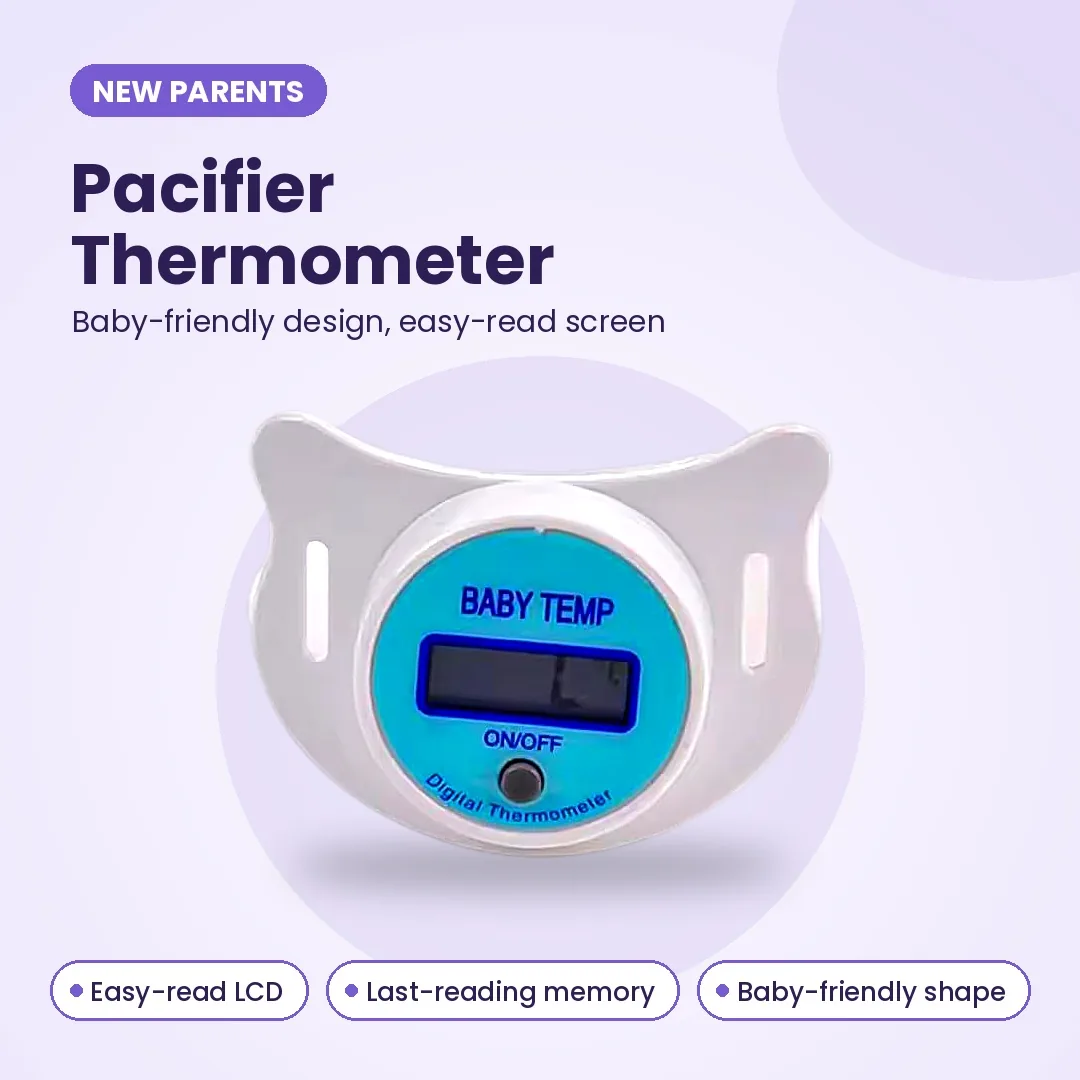 Baby Pacifier Thermometer with LCD Display, Beep Alert & Memory — image 3 of 5